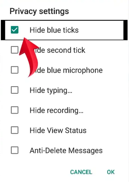 Yo Whatsapp Blue ticks hiding
